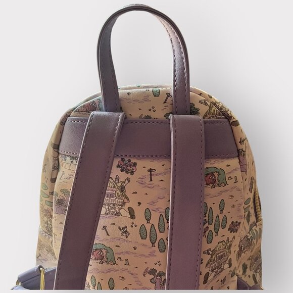 Disney Loungefly Mini Backpack Alice in Wonderland Map Treehouse Pastel Purple - Picture 8 of 16